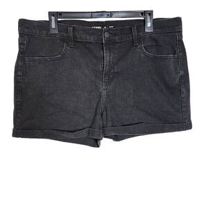 Old Navy Women's Shorts Size 14 Cuffed Mid-Rise Wow 3in Denim Jean Black Jack